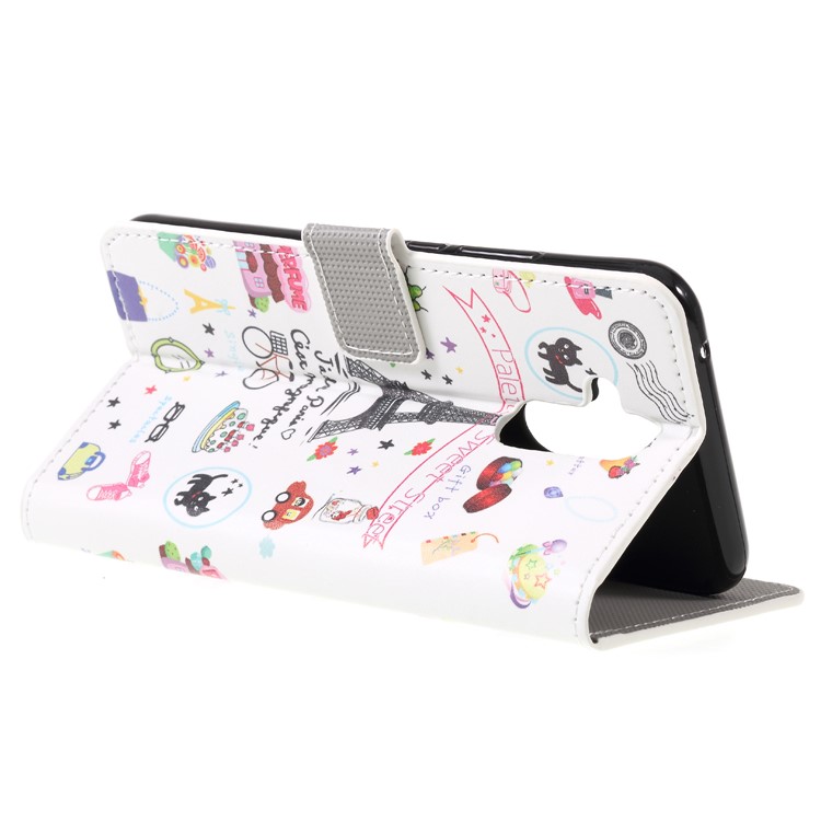 Pattern Printing PU Leather Wallet Protective Shell for Huawei Mate 20 Lite - Palettes Sweet Street-5