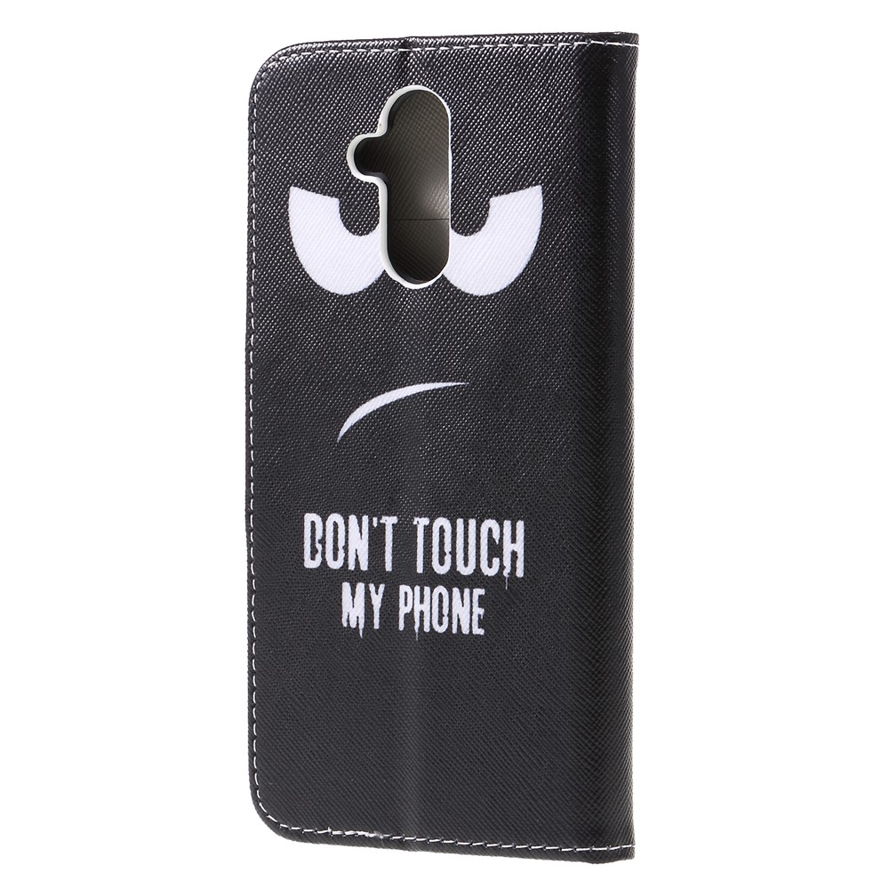 Pattern Printing Cross Texture Leather Wallet Case for Huawei Mate 20 Lite - Do not Touch My Phone-2