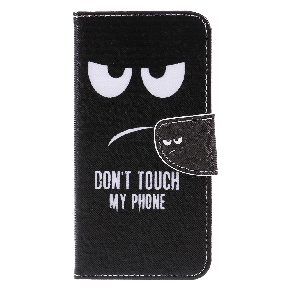 Pattern Printing Cross Texture Leather Wallet Case for Huawei Mate 20 Lite - Do not Touch My Phone-3