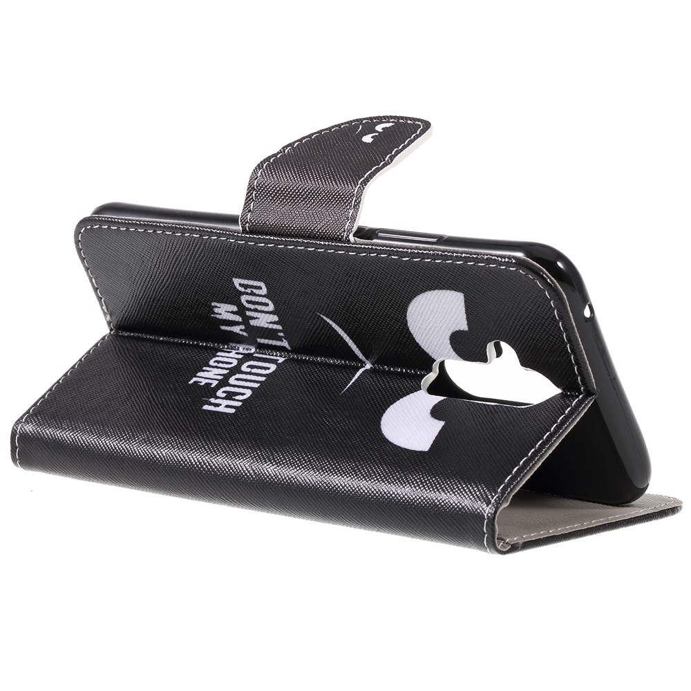 Pattern Printing Cross Texture Leather Wallet Case for Huawei Mate 20 Lite - Do not Touch My Phone-5