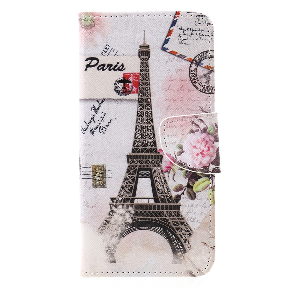 Pattern Printing Cross Texture PU Leather Wallet Case for Huawei Mate 20 Lite - Eiffel Tower-1