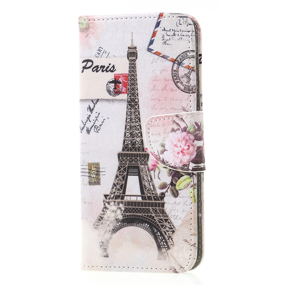 Pattern Printing Cross Texture PU Leather Wallet Case for Huawei Mate 20 Lite - Eiffel Tower-3
