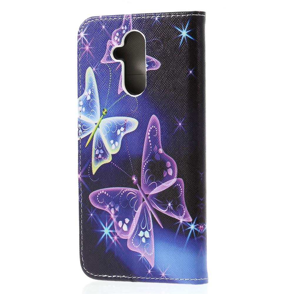 Musterdruckkreuzbeschaffenheits-Mappenleder-Standkasten Für Huawei Kameraden 20 Lite - Lebendige Schmetterlinge-2