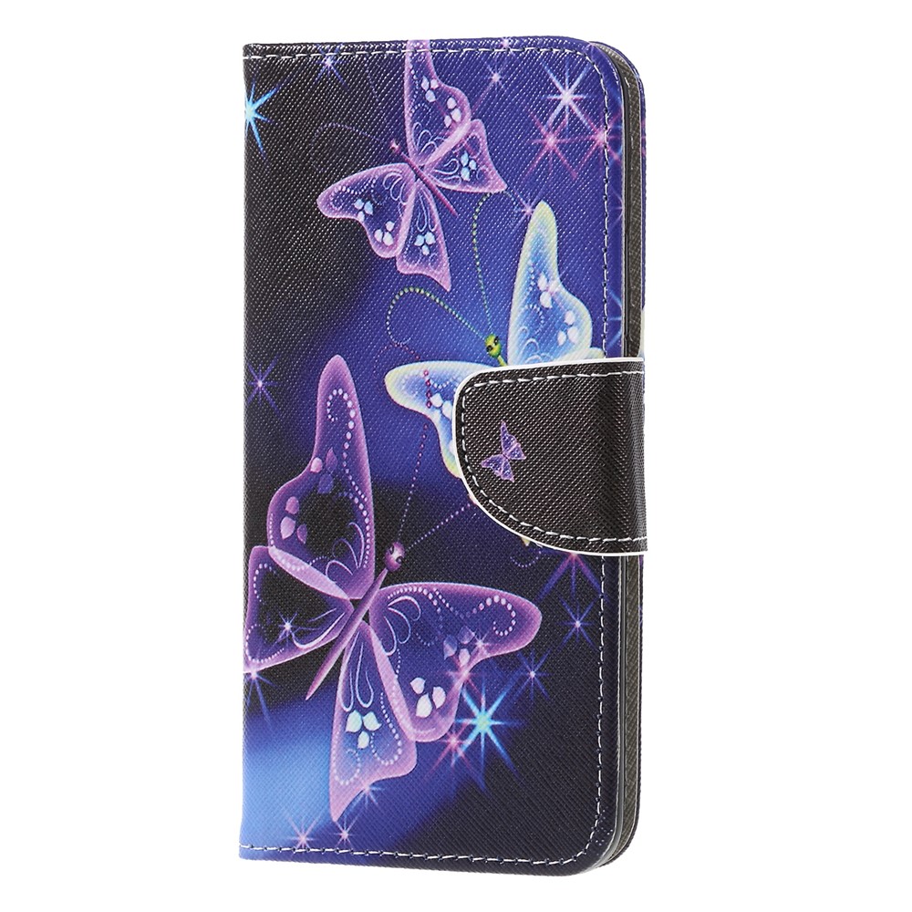 Musterdruckkreuzbeschaffenheits-Mappenleder-Standkasten Für Huawei Kameraden 20 Lite - Lebendige Schmetterlinge-3