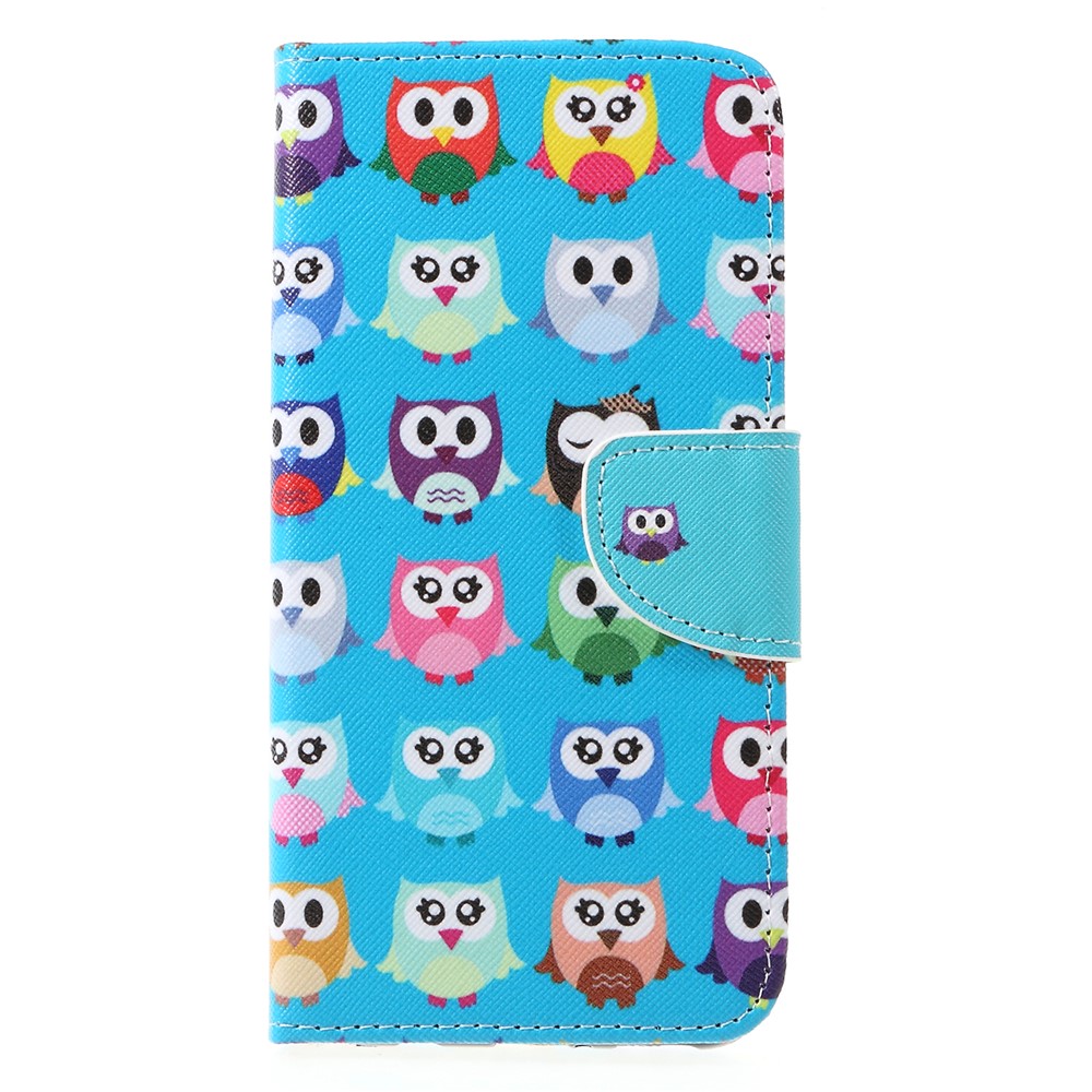 Motif Impression Croisé Texture Portefeuille En Cuir Stand Couverture Pour Huawei Mate 20 Lite - Plusieurs Chouettes-1