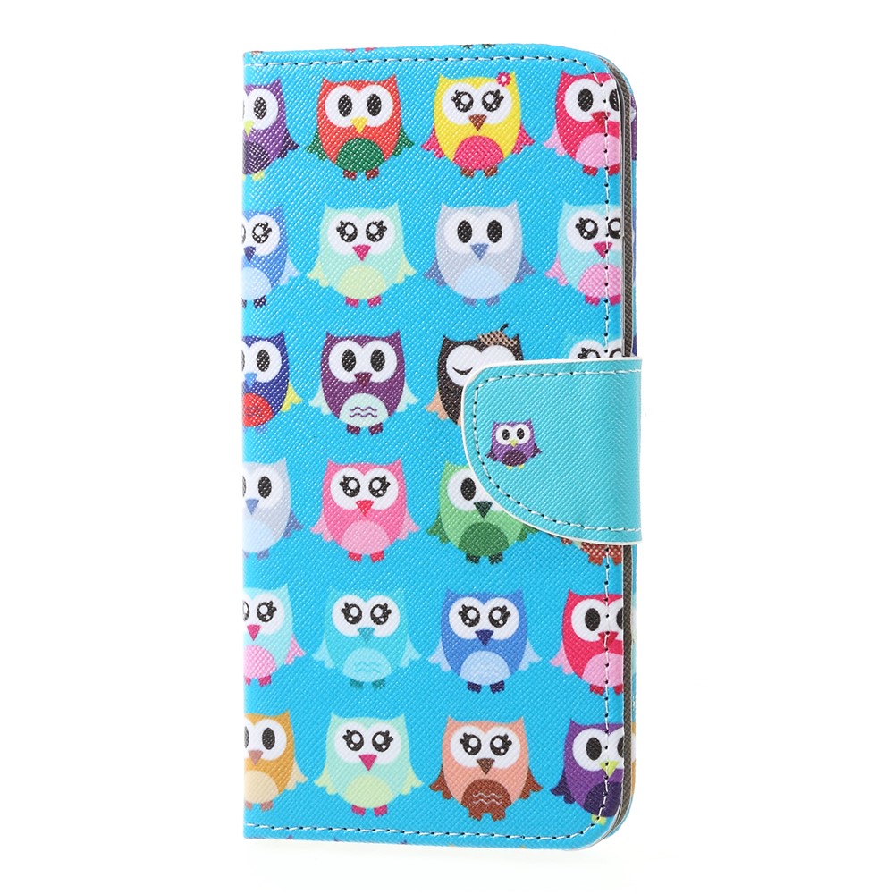 Motif Impression Croisé Texture Portefeuille En Cuir Stand Couverture Pour Huawei Mate 20 Lite - Plusieurs Chouettes-3
