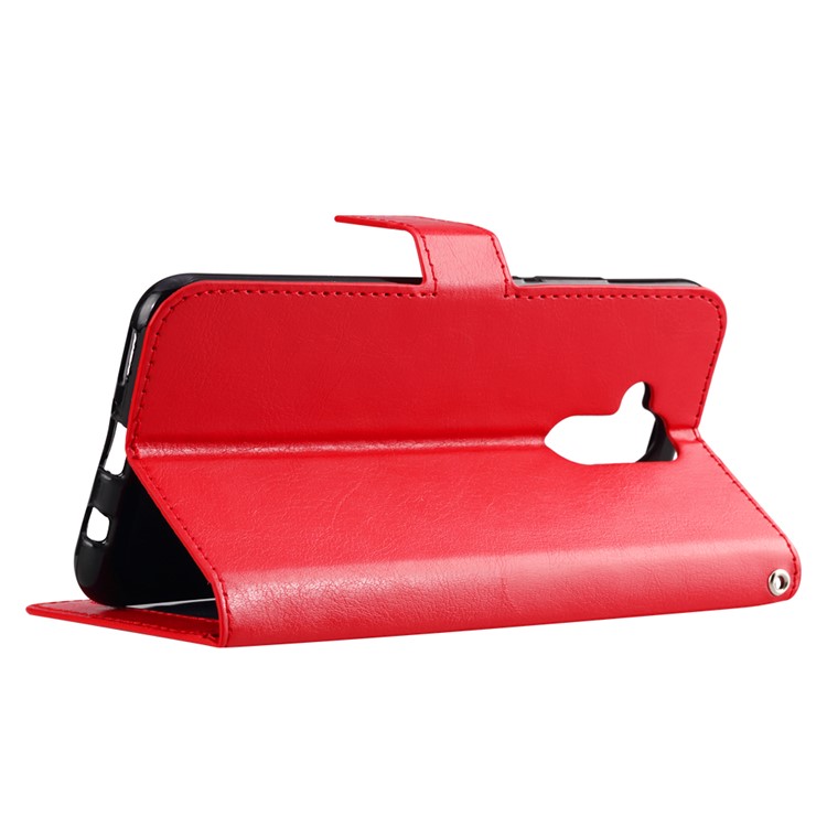Crazy Horse Texture Wallet Stand Leather Mobile Shell for Huawei Mate 20 Lite - Red-5