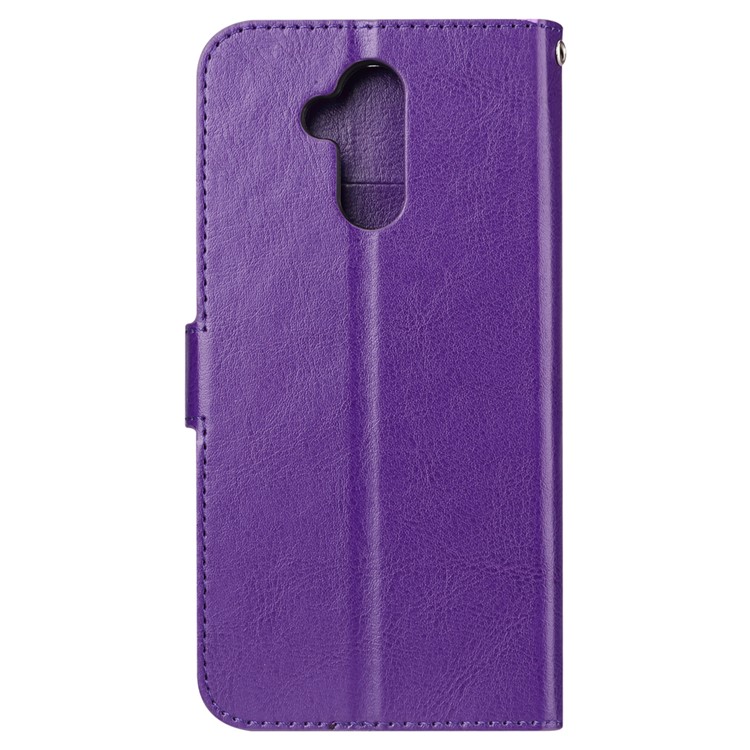 Crazy Horse Texture Wallet Stand Leather Mobile Cover for Huawei Mate 20 Lite - Purple-3