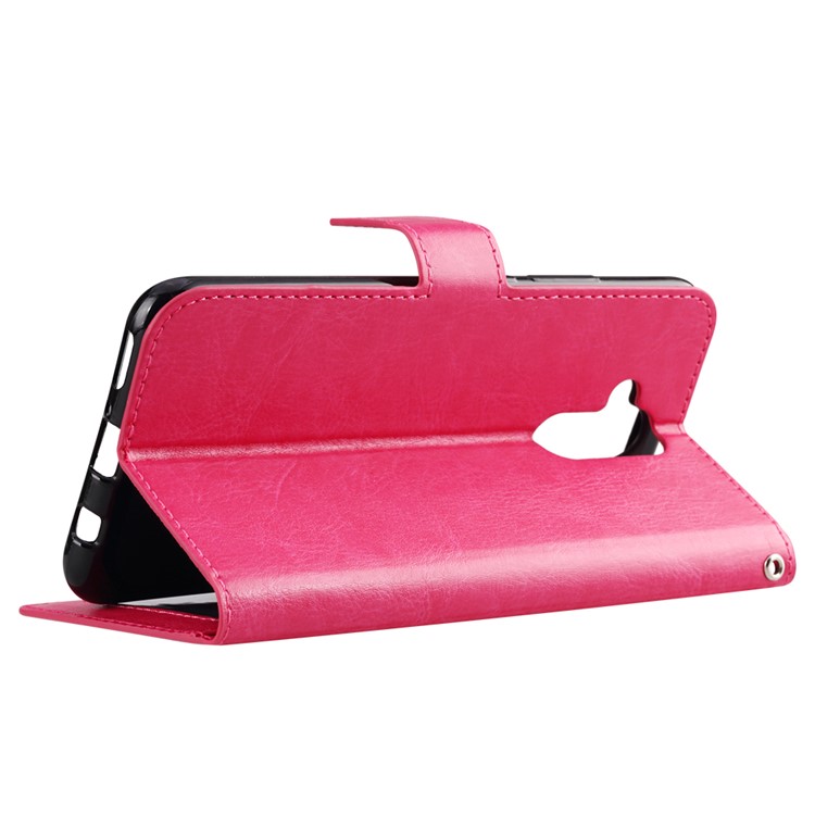 Crazy Horse Texture Wallet Stand Leather Mobile Phone Case for Huawei Mate 20 Lite - Rose-5