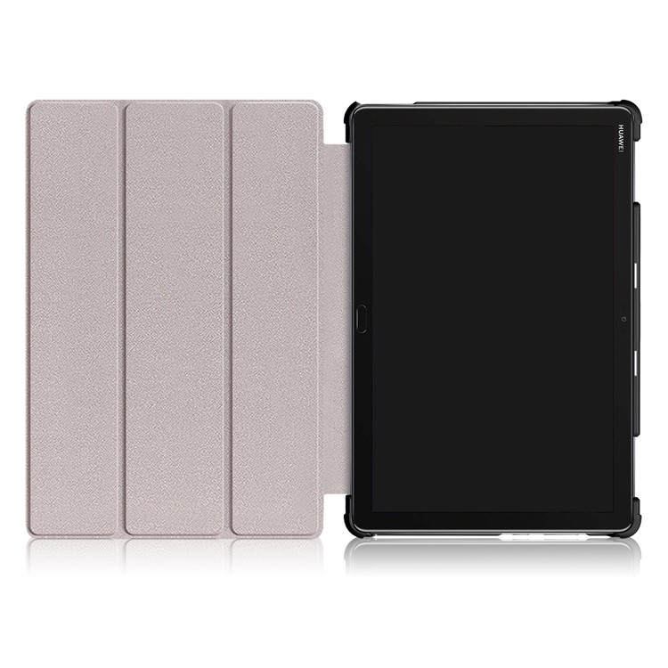 Pattern Printing Tri-fold Stand Leather Case for Huawei Mediapad C5 10 / M5 Lite 10 - Colorful Leaves-9