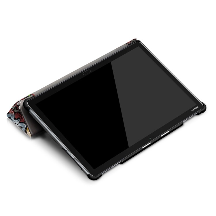 Pattern Printing Tri-fold Stand Leather Shell for Huawei Mediapad C5 10 / M5 Lite 10 - Cartoon Pattern-8