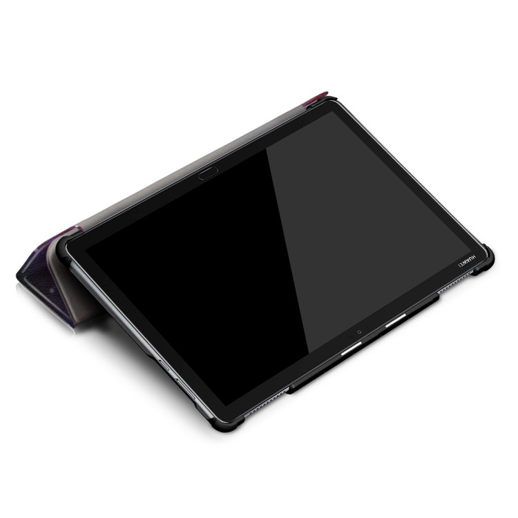 Stampa Del Modello Copertura Del Guscio Di Cuoio Del Basamento Tri-fold Per Huawei Mediapad C5 10 / M5 Lite 10 - Cielo Stellato-8