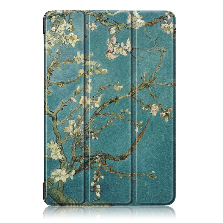 Pattern Printing Tri-fold Stand Leather Protective Cover for Huawei Mediapad C5 10 / M5 Lite 10 - Peach Blossom-2