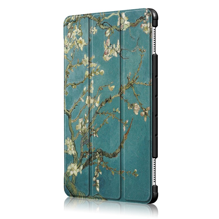 Pattern Printing Tri-fold Stand Leather Protective Cover for Huawei Mediapad C5 10 / M5 Lite 10 - Peach Blossom-4