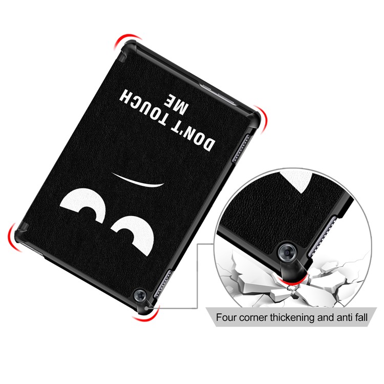 Pattern Printing Tri-fold Stand Leather Tablet Case for Huawei Mediapad C5 10 / M5 Lite 10 - Do Not Touch Me-5