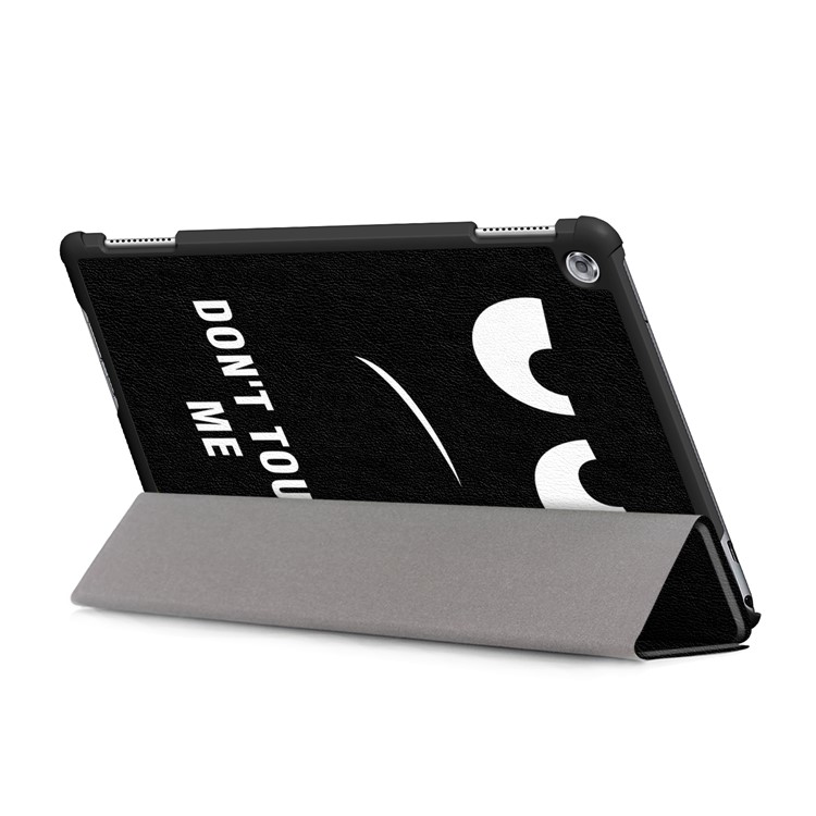 Pattern Printing Tri-fold Stand Leather Tablet Case for Huawei Mediapad C5 10 / M5 Lite 10 - Do Not Touch Me-7