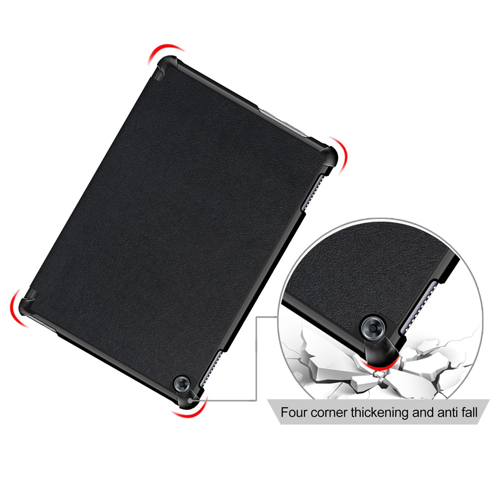 Tri-fold Stand Auto-wake/sleep Smart Leather Case for Huawei Mediapad M5 Lite 10 - Black-5