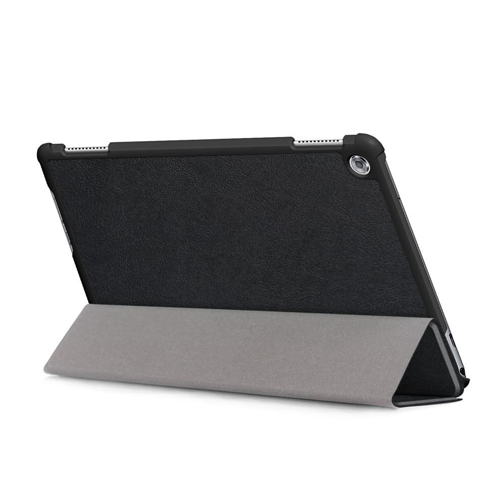 Tri-fold Stand Auto-wake/sleep Smart Leather Case for Huawei Mediapad M5 Lite 10 - Black-7