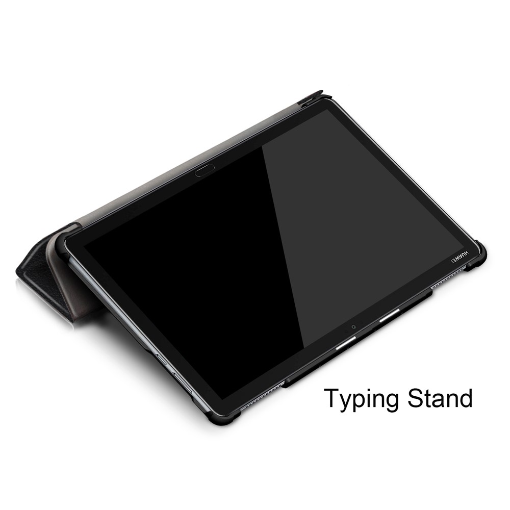 Tri-fold Stand Auto-wake/sleep Smart Leather Case for Huawei Mediapad M5 Lite 10 - Black-8