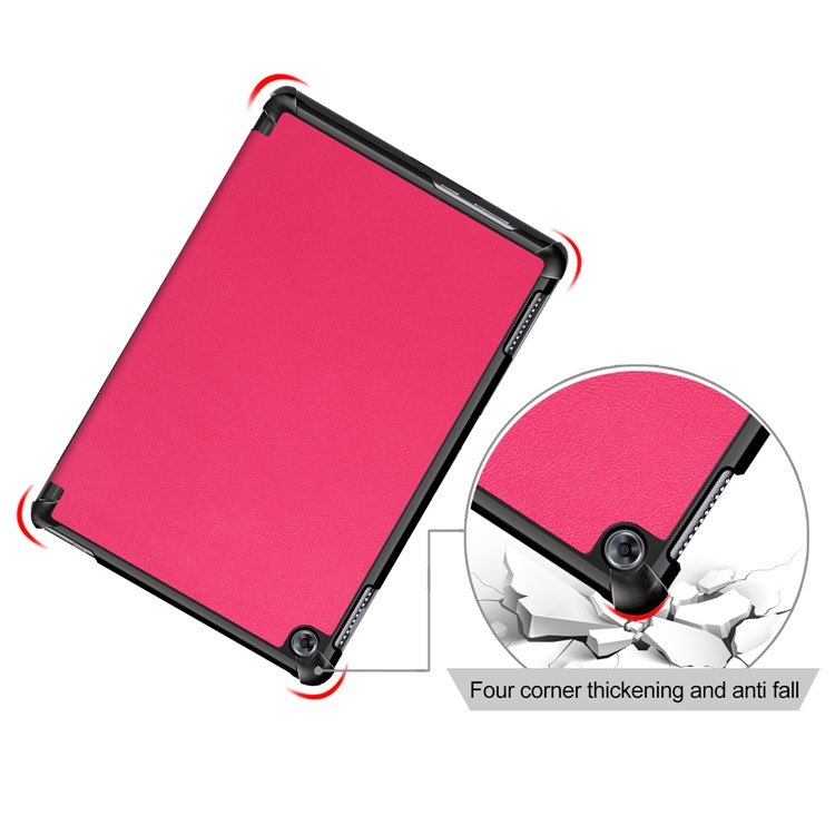 Tri-fold Stand Auto-wake/sleep Smart Leather Protection Case for Huawei Mediapad M5 Lite 10 - Rose-5