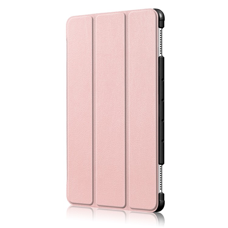 Tri-fold Stand Auto-wake/sleep Smart Leather Case Protector for Huawei Mediapad M5 Lite 10 - Rose Gold-4