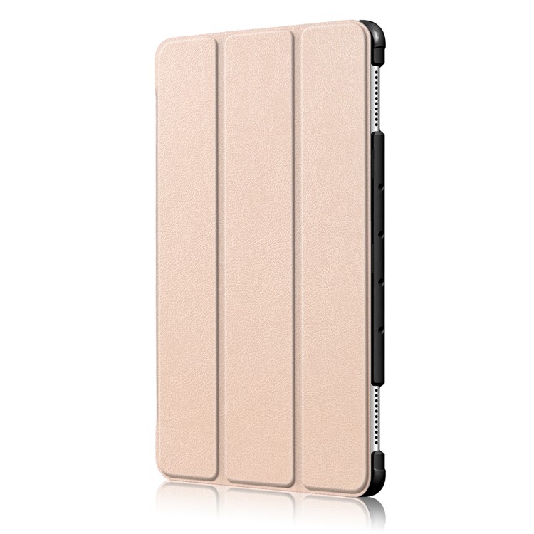 Per Huawei Mediapad M5 Lite 10.1 Tri-fold Stand Auto-wake / Custodia in Pelle Intelligente Del Sonno - Oro-4