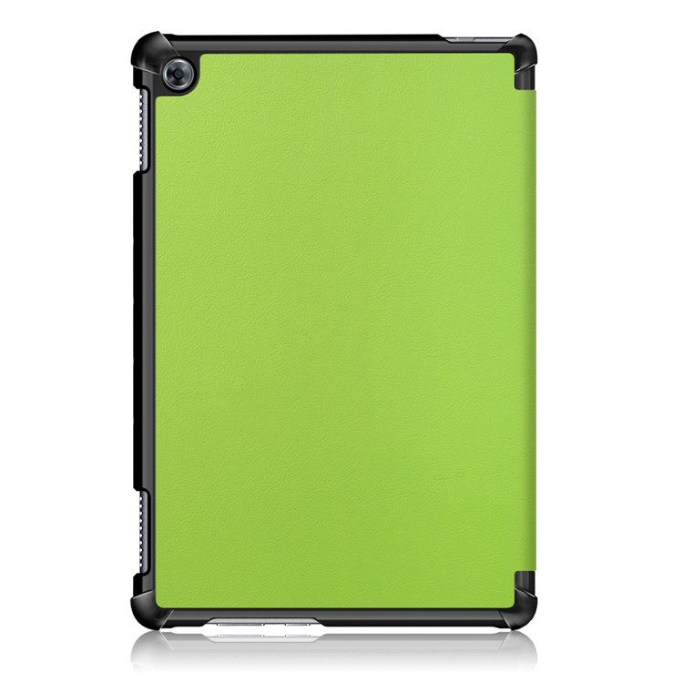 Tri-fold Stand Auto-wake/sleep Smart Leather Casing for Huawei Mediapad M5 Lite 10 - Green-3
