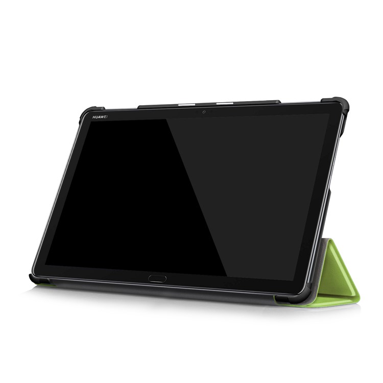 Tri-fold Stand Auto-wake/sleep Smart Leather Casing for Huawei Mediapad M5 Lite 10 - Green-6