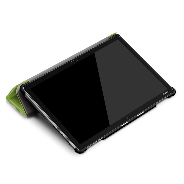 Tri-fold Stand Auto-wake/sleep Smart Leather Casing for Huawei Mediapad M5 Lite 10 - Green-8