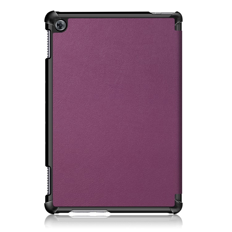 Smart Leather Tri-fold Stand Auto-wake/sleep Tablet Case for Huawei Mediapad M5 Lite 10 - Purple-3