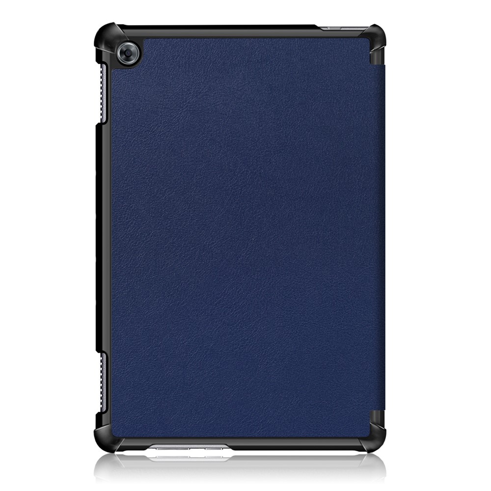 Auto-wake/sleep Smart Leather Protection Cover Shell with Tri-fold Stand for Huawei Mediapad M5 Lite 10 - Dark Blue-3