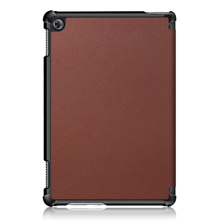 Tri-fold Stand Auto-wake/sleep Smart Leather Protective Shell for Huawei Mediapad M5 Lite 10 - Brown-3