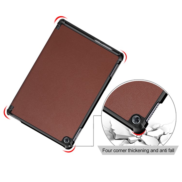 Tri-fold Stand Auto-wake/sleep Smart Leather Protective Shell for Huawei Mediapad M5 Lite 10 - Brown-5