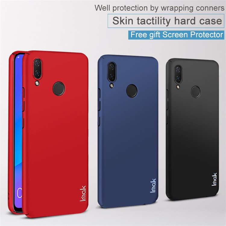 IMAK Jazz Skin Feel Hard PC Case + Screen Protector Film for Huawei P Smart+ / nova 3i - Black-4