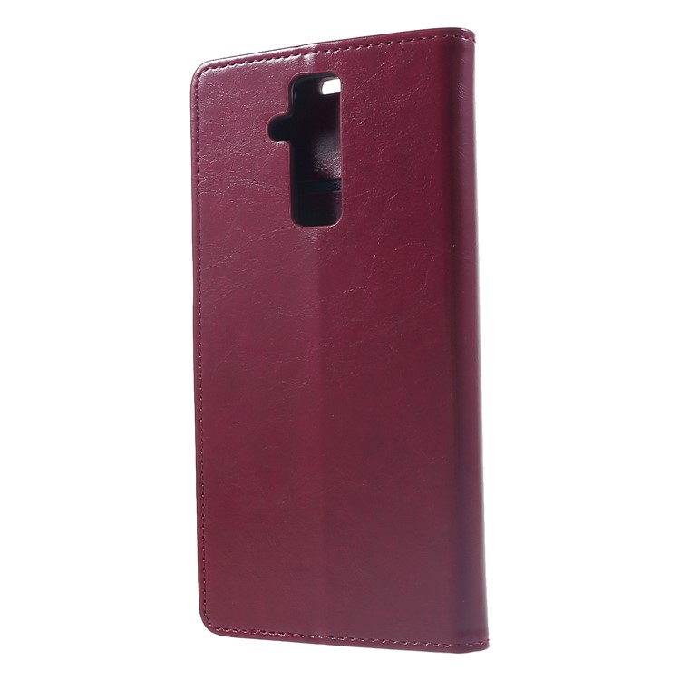 Crazy Horse Magnetic Stand Wallet Leather Mobile Phone Case for Huawei Mate 20 Lite - Wine Red-2