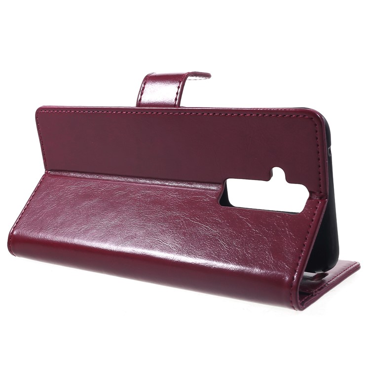 Crazy Horse Magnetic Stand Wallet Leather Mobile Phone Case for Huawei Mate 20 Lite - Wine Red-4
