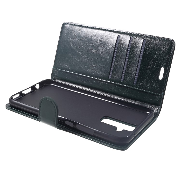 Crazy Horse Magnetic Stand Wallet Leather Mobile Phone Shell for Huawei Mate 20 Lite - Green-5