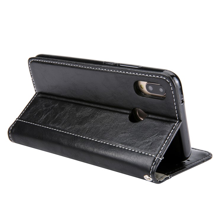 Stitching PU Leather Flip Case with Wallet and Stand for Huawei P20 Lite / Nova 3e - Black-3