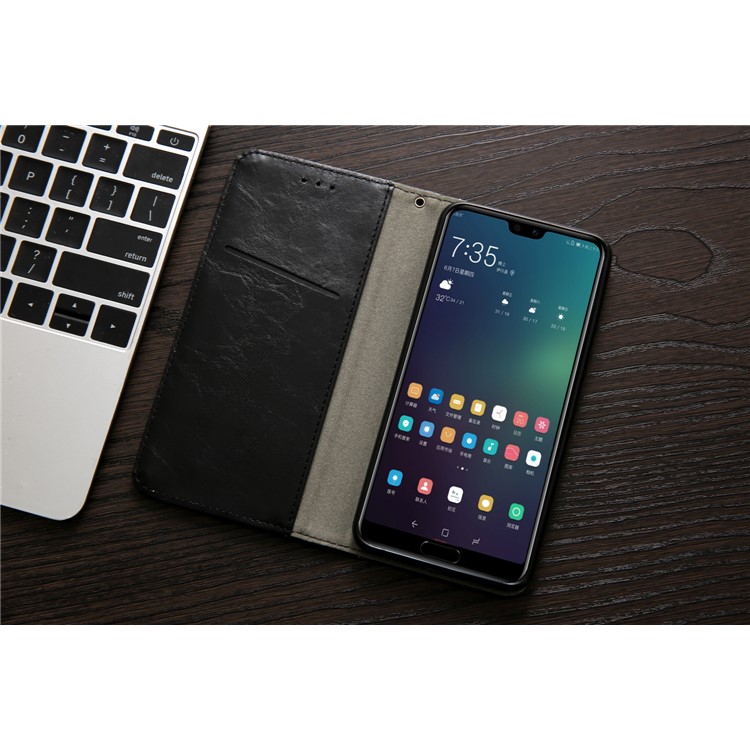 Stitching PU Leather Flip Case with Wallet and Stand for Huawei P20 Pro - Black-7