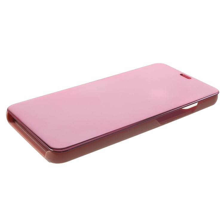 Électroplaste Miroir de Surface Viete de Fenêtre Case de Support en Cuir Pour Huawei Nova 3 - or Rose