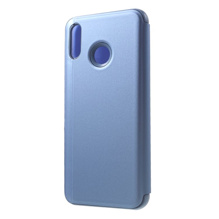 Electroplating Mirror Surface View Window Leather Stand Flip Phone Case for Huawei nova 3 - Blue-2
