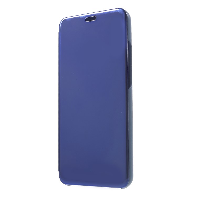 Electroplating Mirror Surface View Window Leather Stand Flip Phone Case for Huawei nova 3 - Blue-3