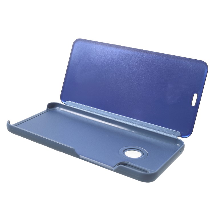 Electroplating Mirror Surface View Window Leather Stand Flip Phone Case for Huawei nova 3 - Blue-6