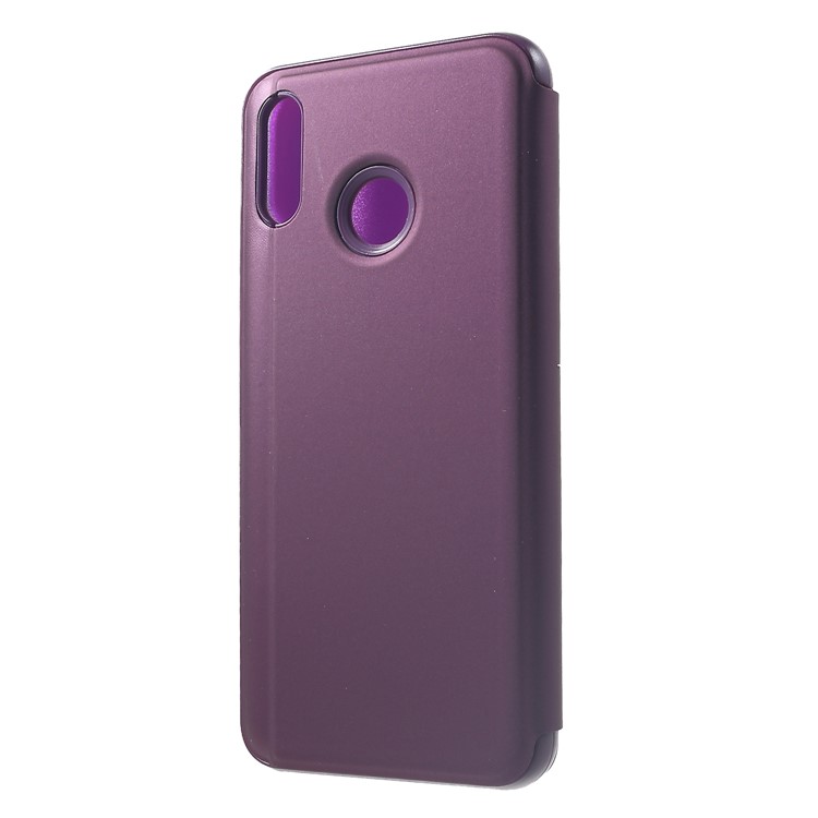 Electroplating Mirror Surface View Window Leather Stand Cover Shell for Huawei nova 3 - Purple-3