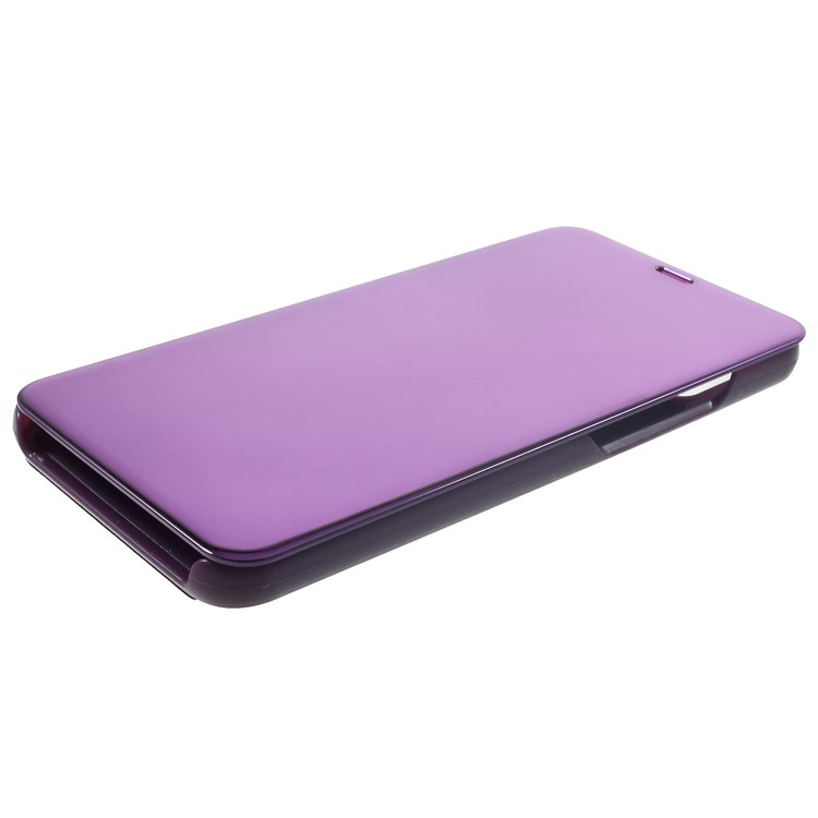 Electroplating Mirror Surface View Window Leather Stand Cover Shell for Huawei nova 3 - Purple-4