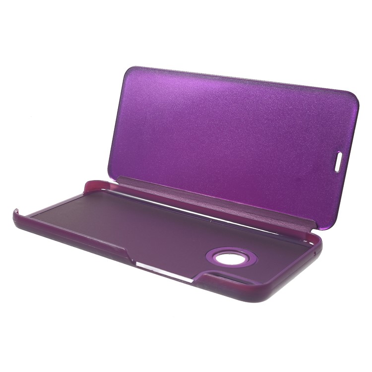 Electroplating Mirror Surface View Window Leather Stand Cover Shell for Huawei nova 3 - Purple-6