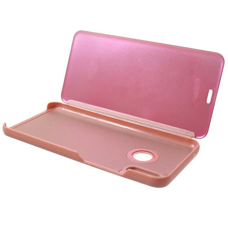 Electroplating Mirror Surface View Window Leather Stand Case for Huawei nova 3i / P Smart+ - Rose Gold-6