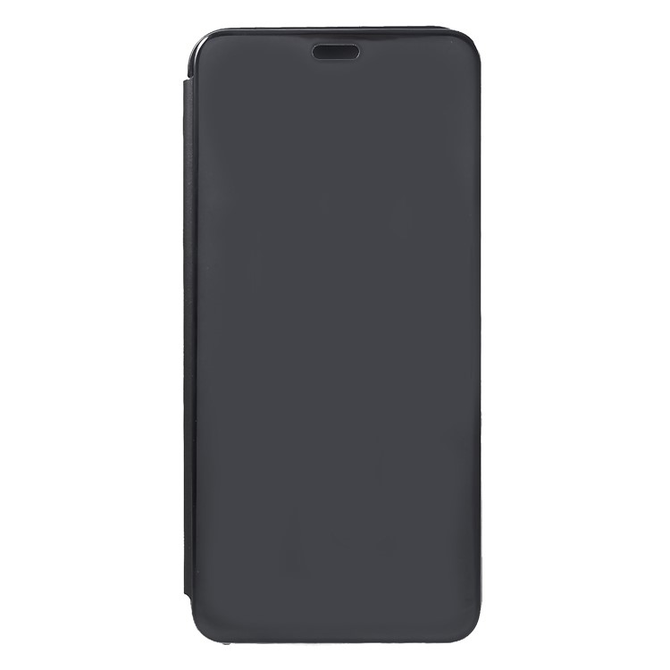 Electroplating Mirror Surface View Window Leather Stand Cover for Huawei nova 3i / P Smart Plus - Black-1