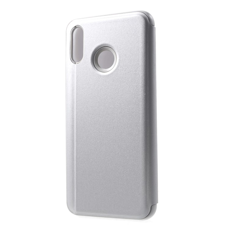 Electroplating Mirror Surface View Window Leather Stand Shell Case for Huawei nova 3i / P Smart+ - Silver-2