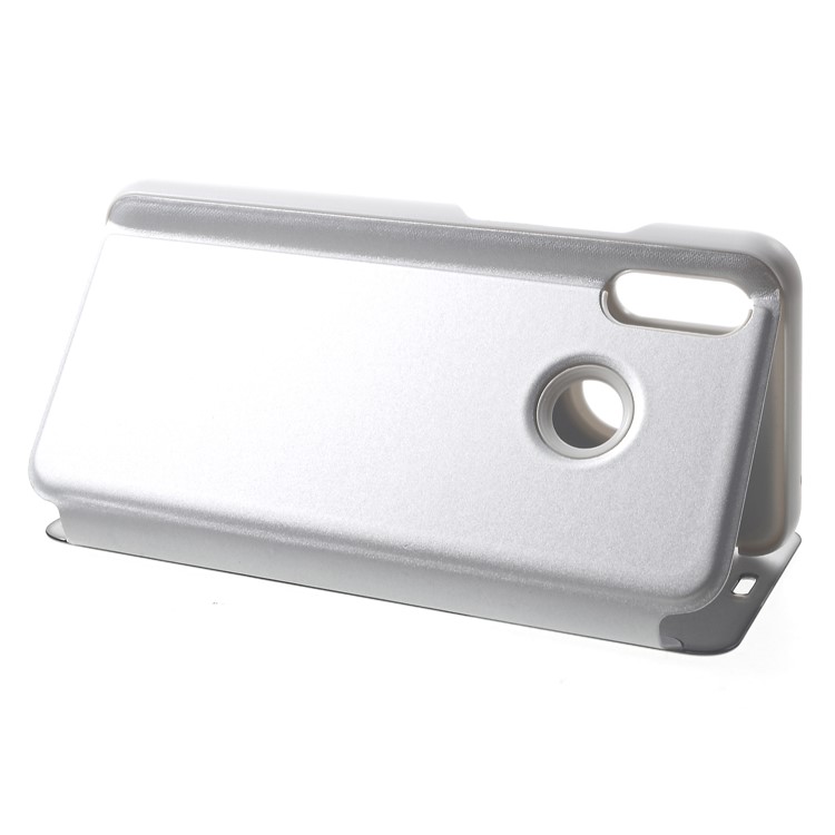 Electroplating Mirror Surface View Window Leather Stand Shell Case for Huawei nova 3i / P Smart+ - Silver-5